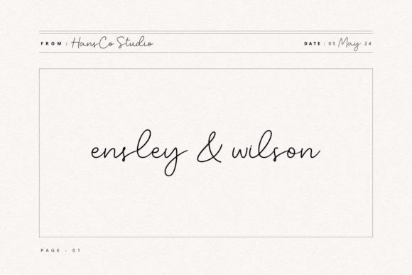 Ensley Wilson Font: A Feminine Handwritten Typeface for Crafters