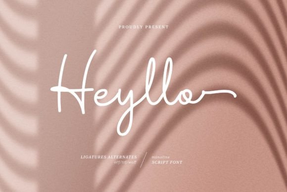 Heyllo: A Refined Monoline Script Font for Thoughtful Branding